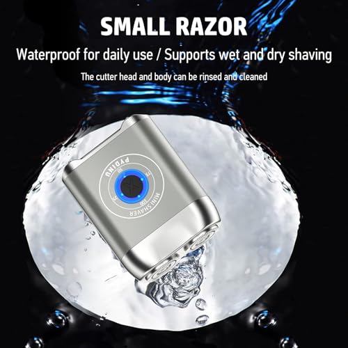Mini Electric Shaver, 2025 New Upgrade Pocket Dual-Head Electric Shaver, Travel Portable Beard Trimmer for Men, Waterproof Mini Razor, USB C Rechargeable (Silver)