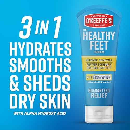 O'Keeffe's for Healthy Feet Intense Renewal Cream with Urea & Alpha Hydroxy Acid - 3 oz Tube (1 Pack) - Chemically Exfoliates and Softens Extremely Callused, Dry Feet