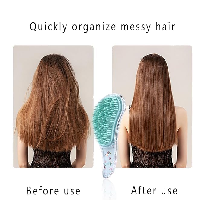 Detangling Brush for Kids - Perfect for Natural, Curly & Straight Hair | Cute Purple Design
