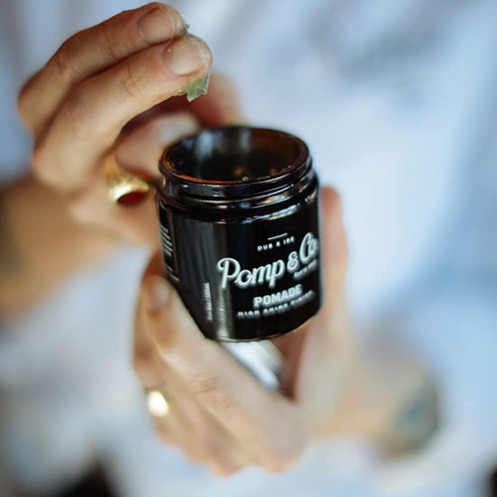 Pomp & Co High Shine Pomade, Mens Styling Pomade For A medium Strong Hold With A Wetlook Finish, Water Based Pomade 120ml
