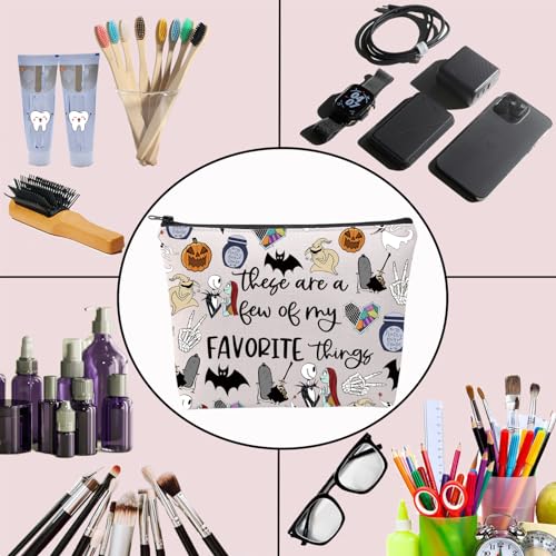 ENSIANTH Horror Movie Inspired Gift Zero Ghost Dog Makeup Bag Spooky Gift Skull Lover Travel Bag (Nightmare MU)