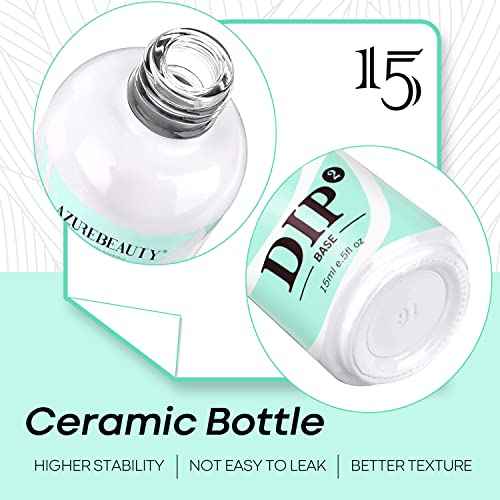 AZUREBEAUTY Dip Powder Base Coat 15 ml for Nail Dipping Powder Set French Nails Art Manicure Beginner DIY Salon