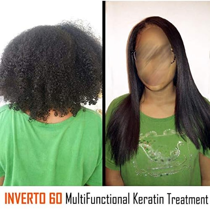 INVERTO 60 Advanced Gel Complex Brazilian Keratin Hair Blowout Treatment Formaldehyde Free Straightening Smoothing and Repairing Damaged Hair Keratin Research (Average Hair-120ml)