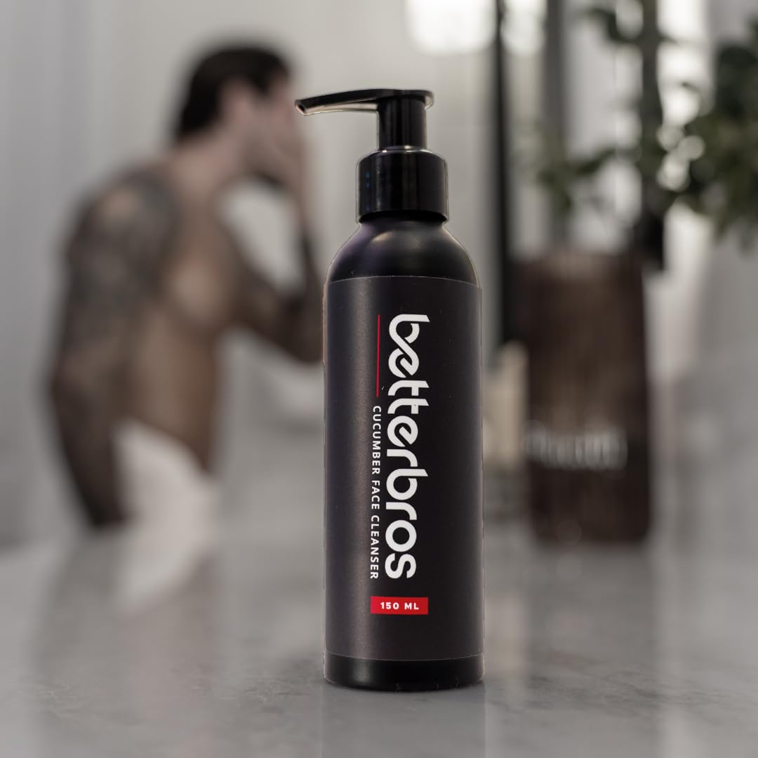 BetterBros Cucumber Face Wash for Men – Hydrating Daily Cleanser, Sulfate-Free Gentle Facial Wash with Botanical Extracts – Refreshing Skincare for All Skin Types
