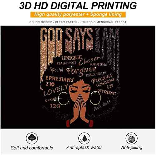 African American Makeup Bag for Purse God Says You are Unique Special Lovely Chosen Forgiven Afro Black Cosmetic Bags Inspirational Gift