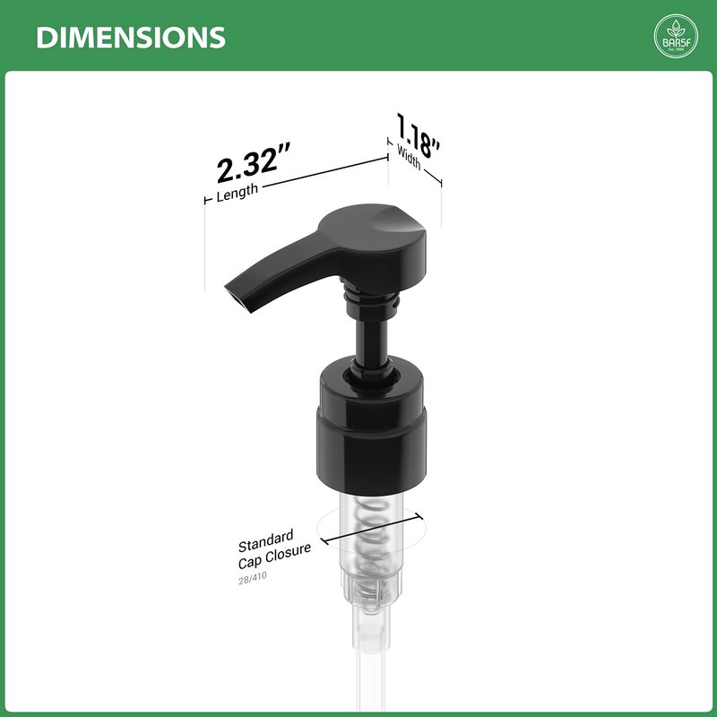 Bar5F Pumps for Shampoo Conditioner Lotion Body Wash, Fits 1" Inch Bottle Necks, 1 Liter 33.8-Ounce Bottles (Black and White)
