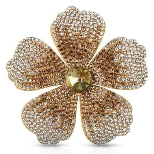 2.9 Inches Created Crystal Hibiscus Flower Hair Clips for Women | Headdress Bobby Pins Tropical Accessories for Women | Elegant Boho Braids Artificial Hawaiian Flower Clips for Woman Golden Yellow