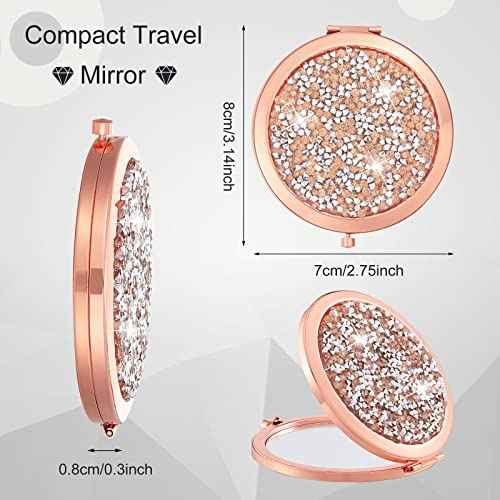 Yulejo 6 Pieces Compact Mirror Bulk Mini Pocket Mirror for Purse Gift Wedding Makeup Small Portable Magnifying Cosmetic for Travel Pocket 2.75 Inch Round Folding for Women Mom Baby Shower Bridesmaid