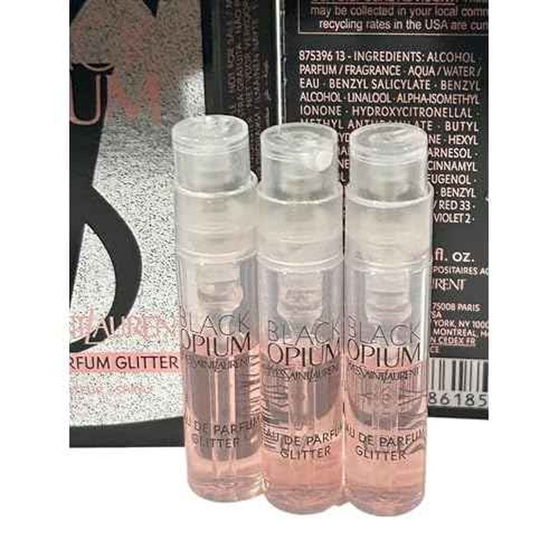 Yves Saint Laurent YSL Black Opium EDP Glitter Sample Women Perfume 1.2 ml / 0.04 oz - set of 3