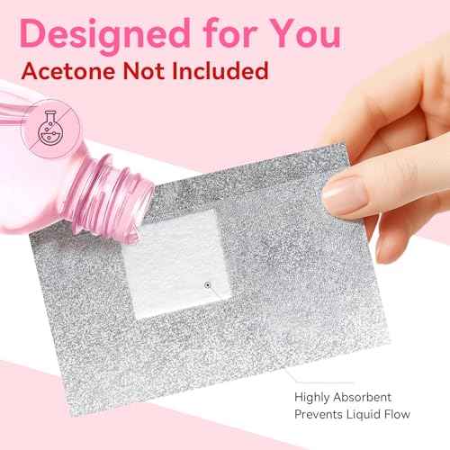 Makartt Nail Polish Remover - 100pcs Nail Foil Wraps for Soak Off Gel Polish Remover, with 1.18inch Pre-attached Lint Free Cotton Pads For Nails, Non Acetone Nail Polish Remover