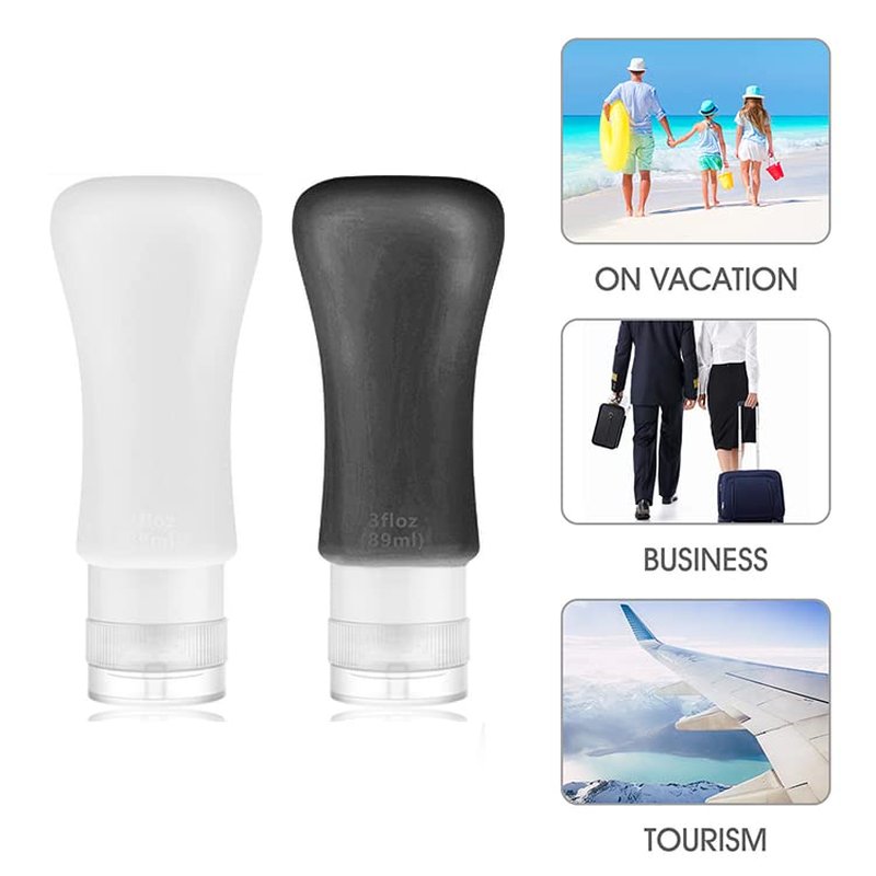 Travel Bottles Set - 18 Pack Leak Proof Silicone Toiletry Bottles | 3oz & 2oz for Business & Personal Use