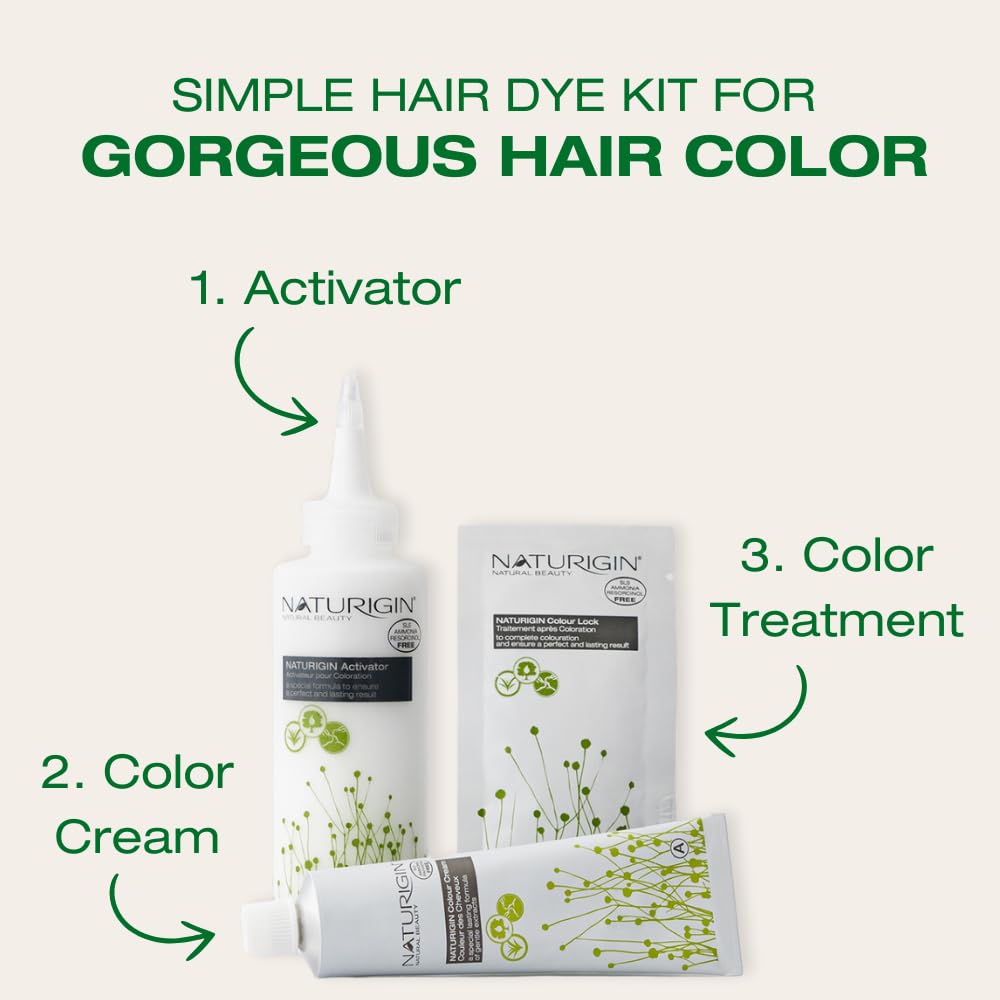 Naturigin Permanent Hair Dye - 4.0 Brown - 100% Gray Coverage, Long-Lasting Natural hair Color - Ammonia & Paraben-Free, Vegan and Plant-Infused Formula (Pack of 1)