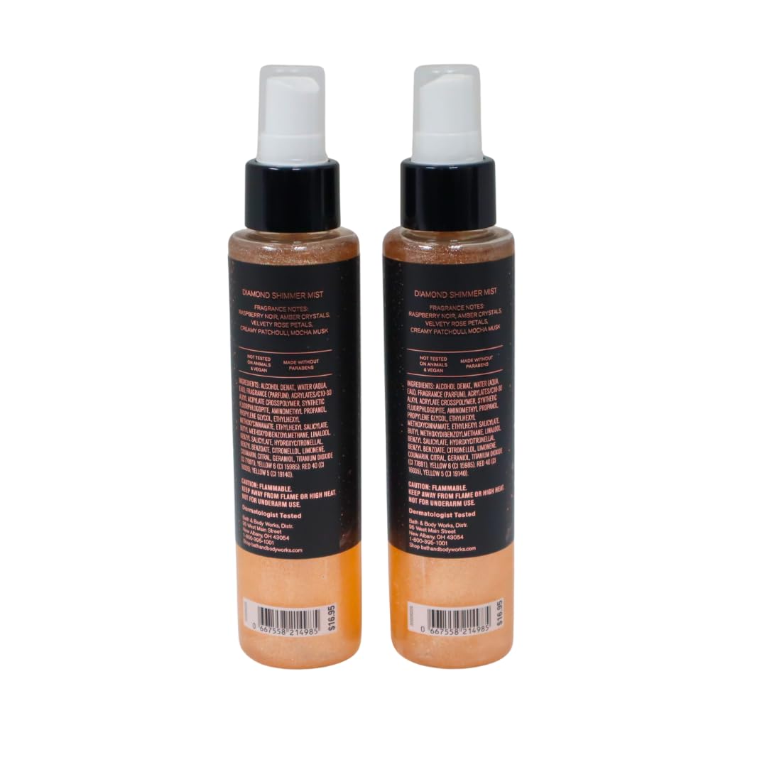 Bath & Body Works Into the Night Shimmer Mist 8 Fluid Ounce (2023 Limited Edition) Pack of 2 Gift Set