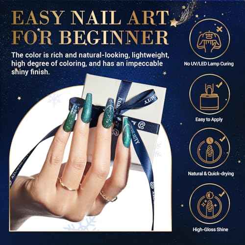 AZUREBEAUTY Dip Powder Nail Kit Starter Color Changing Glitter 20 Colors Magic Special Effect Dipping Powder Liquid Set with Base/Top Coat Activator for French Nails Manicure DIY Salon