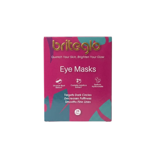 Briteglo Under Eye Patches – Hydrating Gel Mask for Dark Circles, Puffiness & Fine Lines | Hyaluronic Acid, Collagen, Centella & Vitamin E | 28 Pairs – Pack of 1