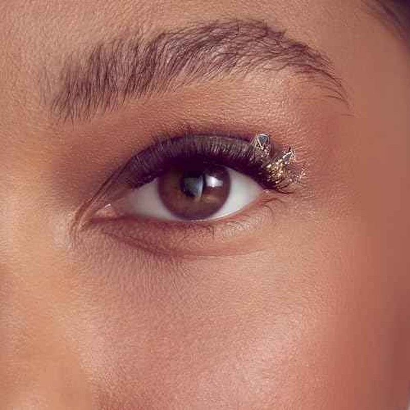 WICKED X FALSCARA False Eyelashes, Lash Extension Kit, ¡®Normal is Overrated¡¯, 10 Lash Clusters, 8mm-10mm, Medium Volume, Yellow & Purple Glitter, Mini Bond, Green & Pink Mini Applicator