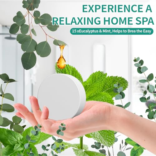 Shower Steamers Aromatherapy 15 Pack Christmas Stocking Stuffers for Teen Girls Women Men Organic Eucalyptus & Menthol Essential Oil, Spa Relaxing White Elephant Gifts, Travel Essentials Aromatherapy