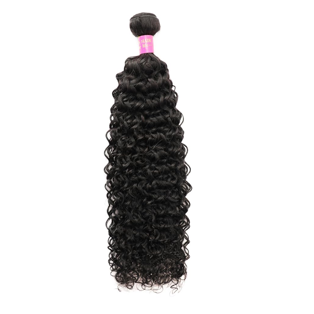 Water Wave Bundles Human Hair 16 Inch Water Wave 1 Bundles Human Hair 100% Unprocessed Brazilian Virgin Curly Hair Bundles Full and Thick Bundles Natural Black