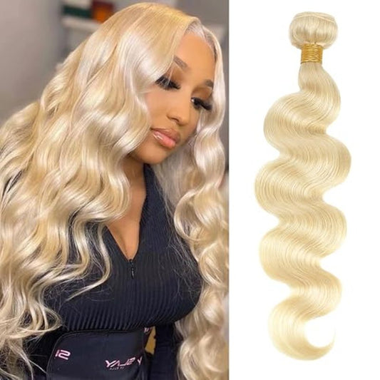 DMKEEP 613 Bundles Human Hair 20 Inch - 12A Blonde Body Wave Bundles 100% Unprocessed Brazilian Virgin Hair Single Bundle 100g Quick Weave Real Human Hair Extensions