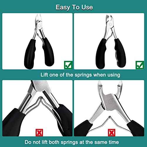 6Pcs Toenail Clippers for Thick Toenails Ingrown Nail Clippers, Large Toe Nail Clippers, Heavy Duty Toe Nail Clippersfor Seniors Toenail Clippers Set with Long Handle for Men
