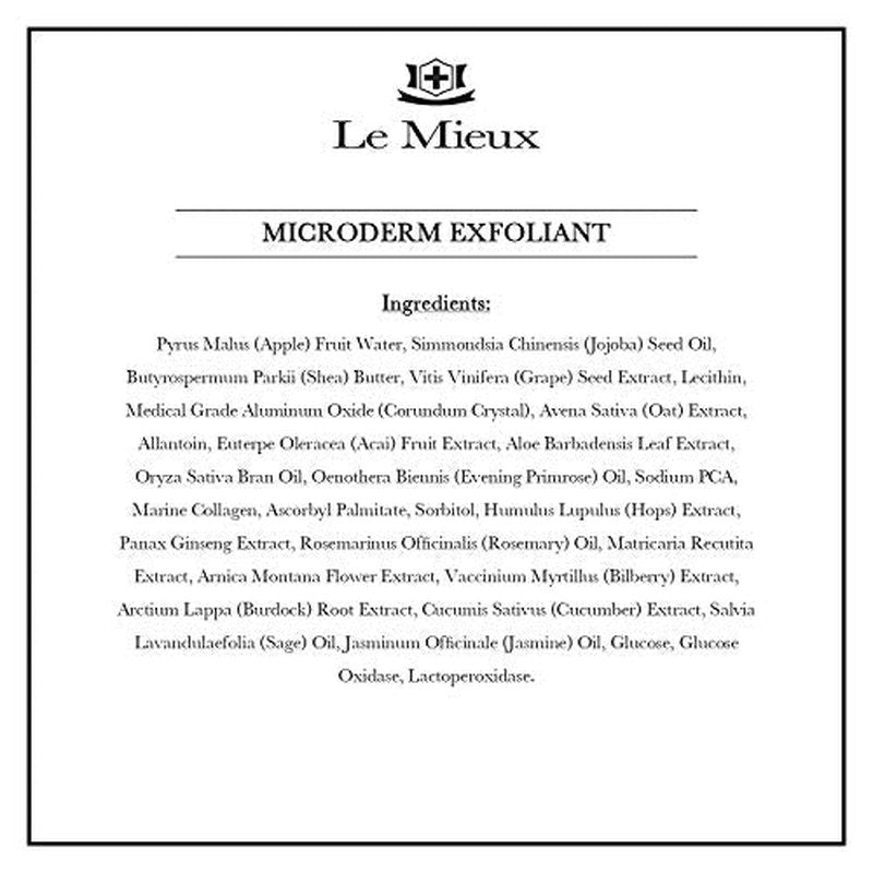 Le Mieux Microderm Exfoliant - Radiance Boosting Microdermabrasion Scrub for Face & Neck, Exfoliating Facial Polish for Congested Pore & Uneven Skin Tone, No Parabens or Sulfates (1.75 oz / 52 ml)