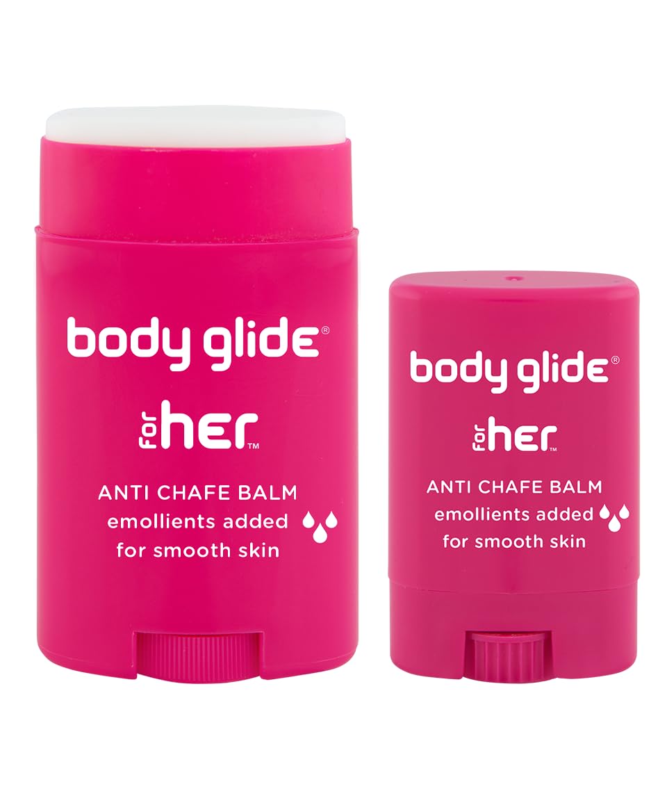 BodyGlide For Her Anti Chafe Balm, 1.5oz & 0.35oz Bundle + Body Glide Original Anti Chafe Balm | 1.5oz