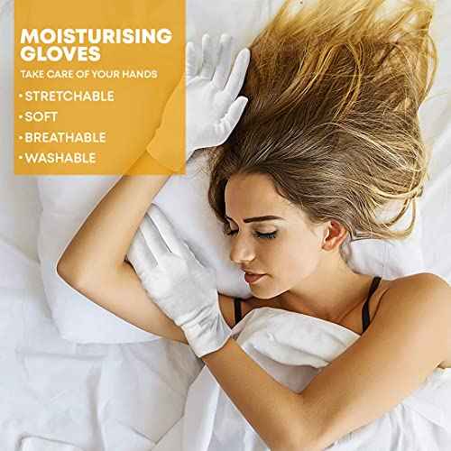 20 Pcs White Cotton Gloves for Eczema, Dry Hands, Moisturizing, Inspection, Coin Handling and Jewelry