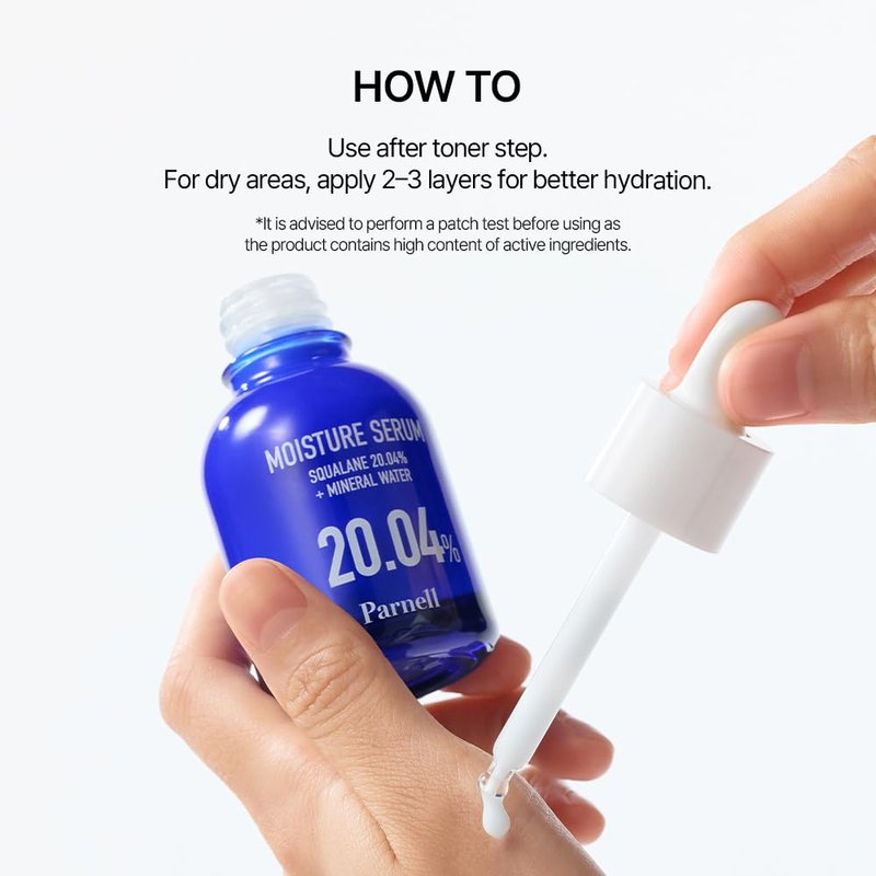 Parnell Squalane 20.04% Serum, Deep Hydrating Face Moisturizer, Mineral Water Barrier Serum for Dry & Sensitive Skin (1.01 fl.oz)