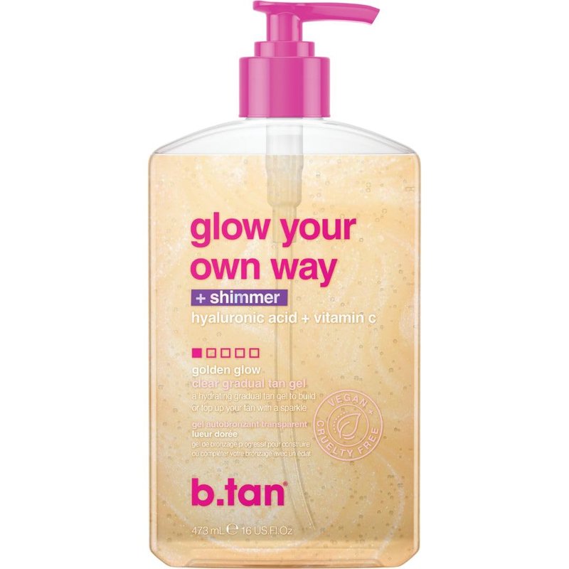 Clear Gradual Self Tan Gel - Sunkissed Golden Bronze | Moisturizing, Non-Toxic Tanning Lotion, 16 Fl Oz