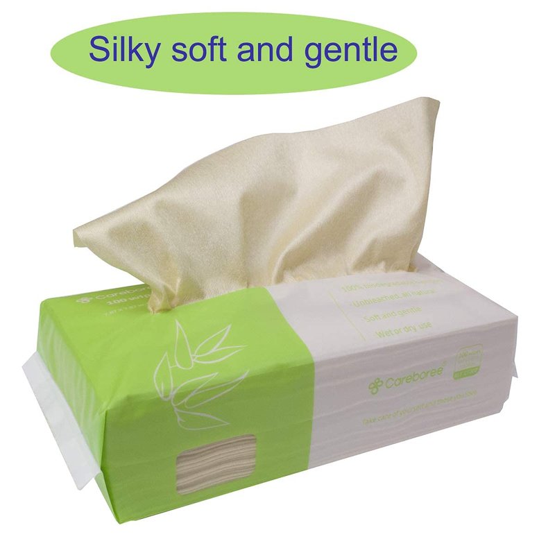 300 Count Careboree Unbleached Baby Dry Wipes Dry Unscented Multi-Purpose Cotton Tissue