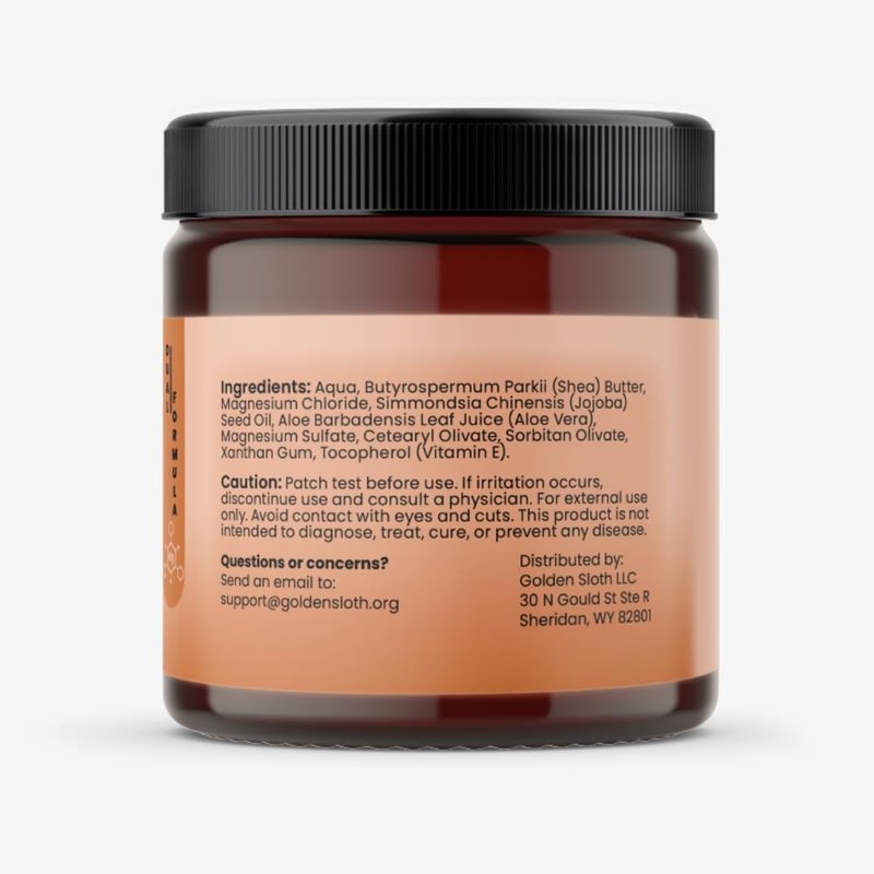 Golden Sloth Magnesium Cream - Unscented Topical Lotion - Highly Concentrated with 2 Types of Magnesium, Made in USA, All-Natural