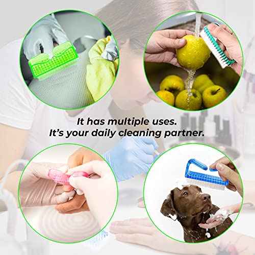 4 Pcs Nail Brush for daily Use - 4 Different Kinds of Fingernail brush with Plastic Handle Nail brush for cleaning Fingernails - Easy to use Nail Scrub brush - Nail Cleaner Nail brushes for Hands Feet