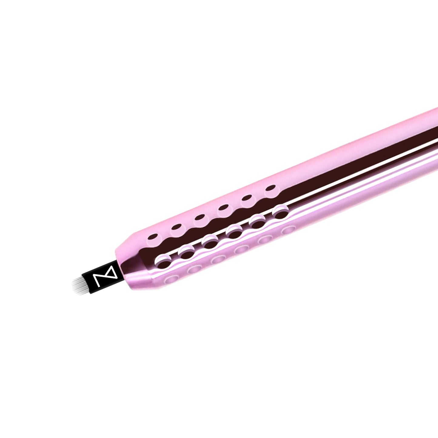 PACK OF 10 - Mellie Microblading Disposable Microblading Pen with Pigment Sponge Disposable Tool For Creating Eyebrows Microblading Supplies (U18 .18mm, Pink)