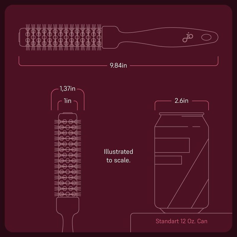 Professional 1 Inch Round Brush for Blowout & Blow Dry Styling – Ceramic Ionic Barrel Hair Brush for Volume, Smooth Hair & Shine – Lightweight Round Brush for Short Hair & Bangs