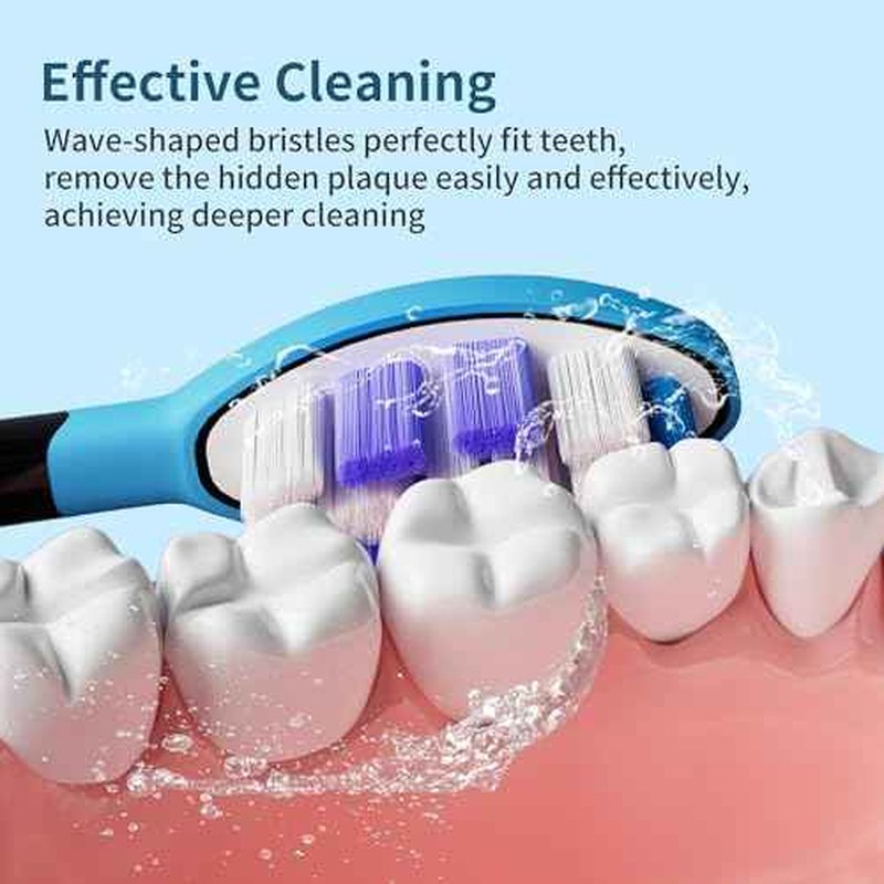 Electric Toothbrush Replacement Heads, 8 Pack Adults Kids 7+ Sonicare Toothbrush Replacement Brush Heads Sensitive Replacement Heads C2 C3 G2 G3 A3, Black