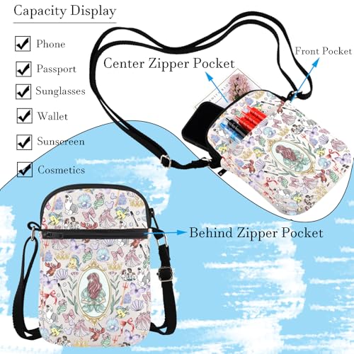 WCGXKO Princess Gift Mermaid Princess Lover Gift Mermaid Princess Lover Canvas Messenger Bag