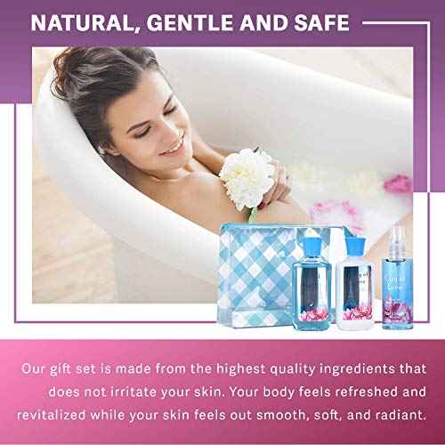 Bath and Body Gift Set for Women & Girls, City of Love Spa Set, Personal Self Care Travel Kit, 3PCS Set for - Shower Gel, Body Lotion, Body Mist- Birthday Mother's Day Gifts for Her