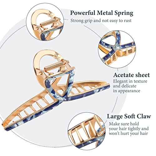 Hair Clip, 3 Pack - Large Metal Hair Claw Clips for Women's Thick or Thin Hair, 3 Styles, Practical, Sturdy - Perfect for Long Hair, Short Hair, Daily or Special Occasions