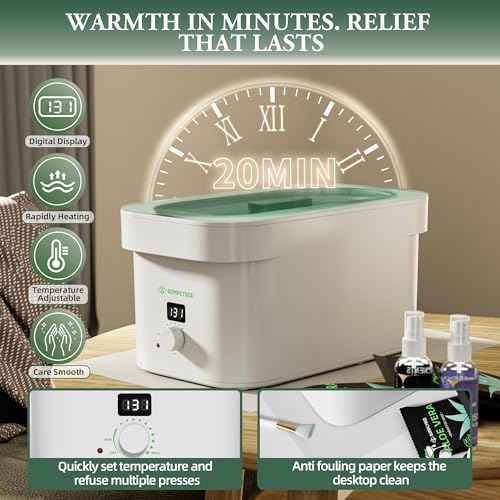 7000ml Paraffin Wax Machine for Hand and Feet-White Hand Wax Paraffin Machine for Hands with 10pcs Aloe Vera Paraffin Bath Refills,Ideal Gifts for Women