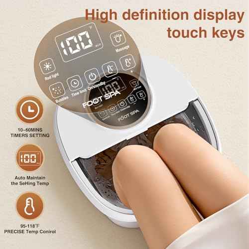 Electric Pedicure Foot Spa with Bubble and Heat,Collapsible Foot Soaking Tub with Remote Control,Pedicure Tools for Feet and Automatic Foot Massager,Foot Bath Soak Tub