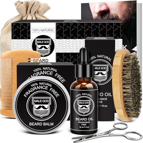 MALE GOD Beard Kit w/Natural Ingredients, Suitable for All Skin, Birthday Gifts | Anniversary | Christmas Gifts | Mens Stocking Stuffers | Gifts for Men, Him, Husband, Boyfriend, Dad, Friends