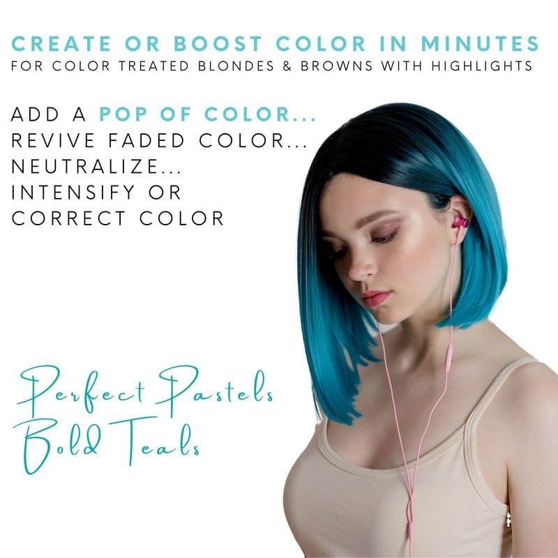 Intense Color Depositing Shampoo - Semi-Permanent Teal Hair Color | 8.5 oz