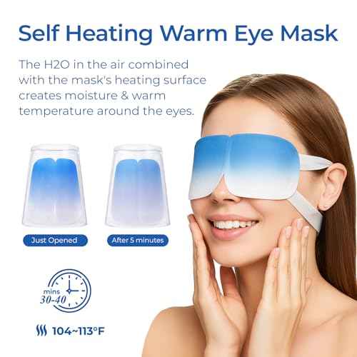 Steam Eye Mask for Dry Eyes | Self Heating Warm Compress for Eyes | Disposable Heated Eye Mask for Sleep, Spa, Travel Essentials & Relaxation Gifts for Women & Men (Unscented, 20 Pack)