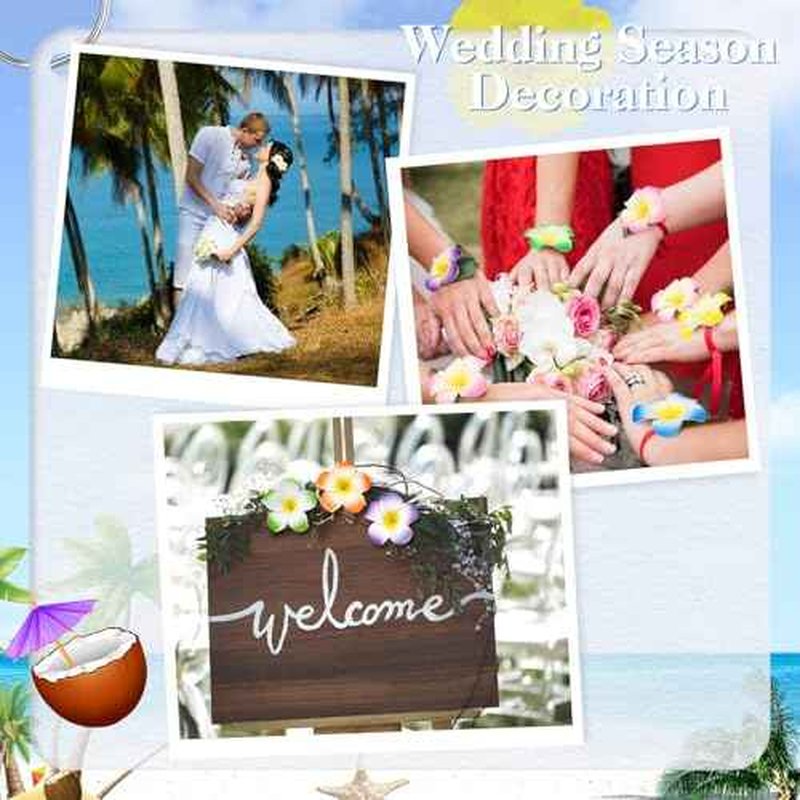 18 Pcs Hawaiian Flower Hair Clips, 2.75 Inch Plumeria Foam Hair Clip Artificial Tropical Flower Hairpins for Beach Vacation Wedding