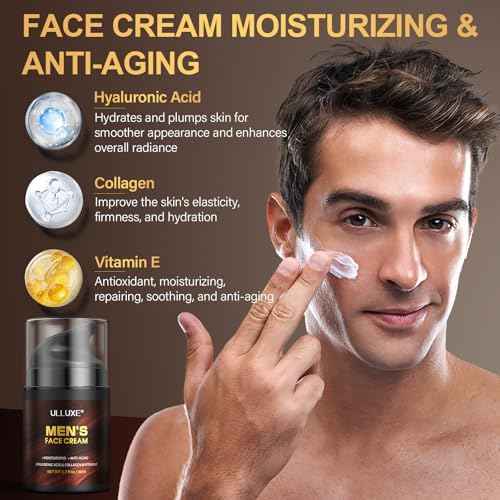 Skin Care Kit for Men, Face Skincare, Lip Care & Body Care for Men, Mens Skincare Set with Face Cream, Lip Balm, Deodorant Stick & Bath Soap, Gifts for Mens Birthday, Husband Dad Gift