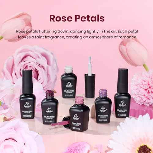 Beetles Burgundy Purple Gel Nail Polish Set - 6 Color Winter Purple Maroon Mauve Plum Gel Polish Kit, Soak Off UV LED Nail Gel for Autumn Manicure Nail Art Gifts for Women