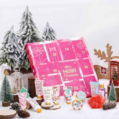 Advent Calendar 2025 Christmas Holiday Gifts for Women 12 Days Beauty Countdown Calendar 2025 Xmas Gifts Set 12pcs Spa Hand Cream Gifts Sets for Women with Hand Lotion Body Lotion Bath Sets Pamper Kit