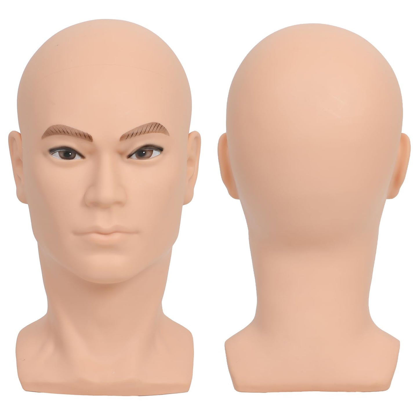 RUISIMEI Bald Mannequin Head Male Professional Cosmetology Manikin Head for Wig Making, Display wigs, eyeglasses, hairs, T pins,with Free Clamp