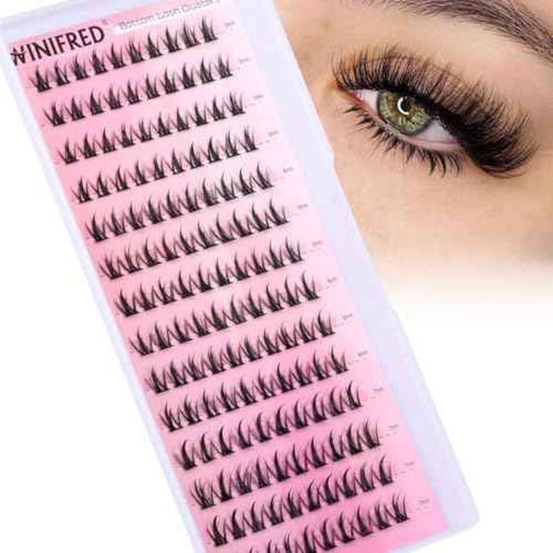 Bottom Lashes Clusters 5-7mm DIY Eyelash Extension Spiky Lower Individual Lashes Wispy Bottom Lash Clusters Natural Look (140pcs)