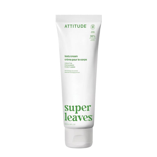 ATTITUDE Body Cream - EWG Verified Vegan Moisturizer for Dry Skin | Pear & Amber Scent, 8 Fl Oz